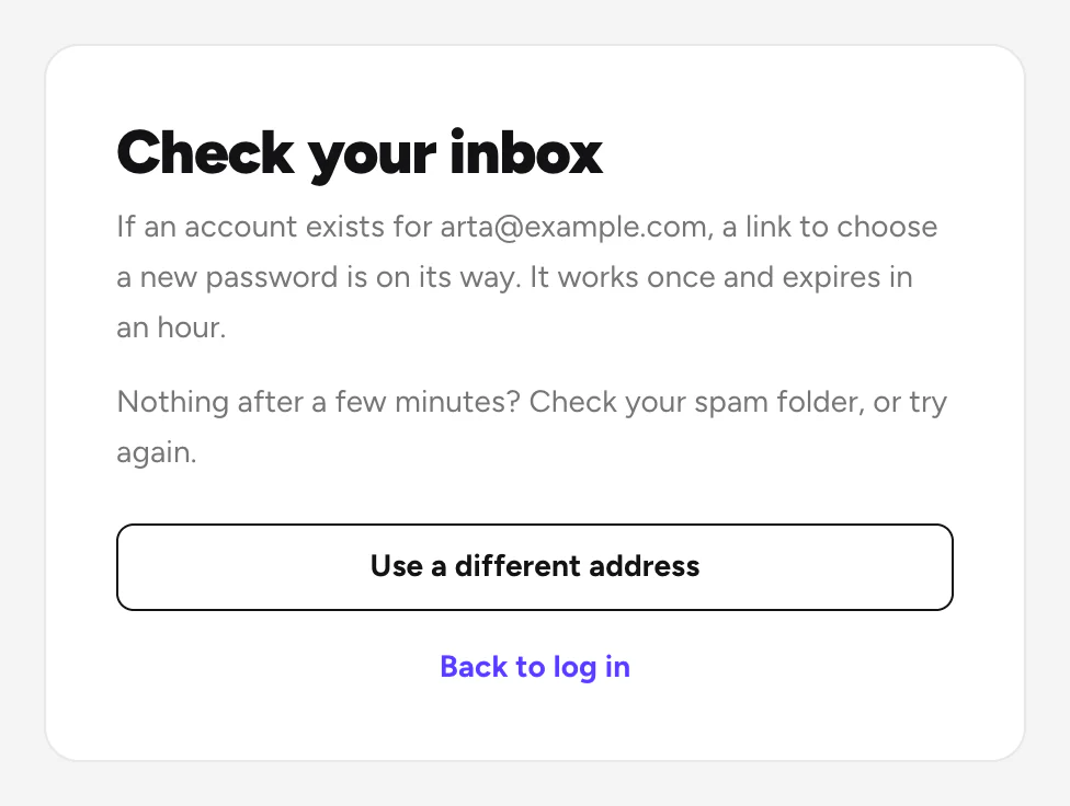 Check your inbox