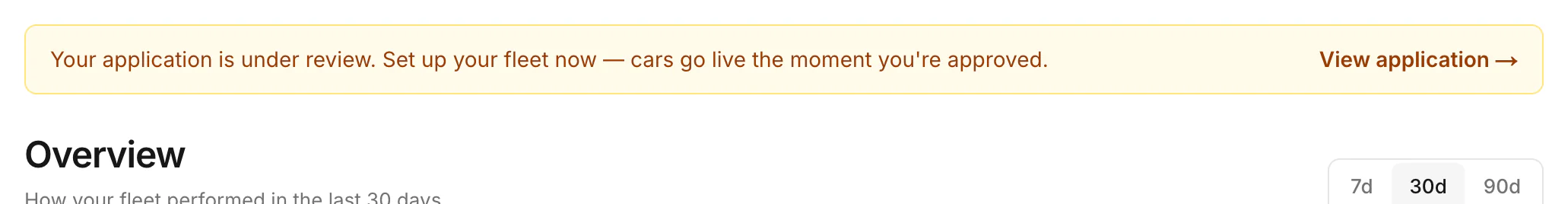 Your application is under review, with View application